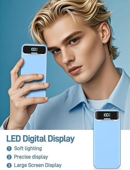 Portable Charger Power Bank with Built in Cables and AC Wall Plug,PD20W&SCP22.5W USB-C Super Fast Charging,20000mAh Travel Phone Charging,LED Display Battery Pack Compatible All iPhone Samsung etc