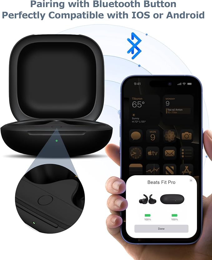 Charging Case Replacement Compatible with Beats Fit Pro - 700mAh Battery Wireless Earbuds Charger Case with Bluetooth Pairing