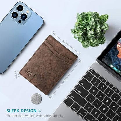 Zitahli Money Clip Wallets for Men,Slim Bifold Wallet 10-12 Cards, Mens Leather Wallet with ID Window,RFID Blocking Thin Minimalist Credit Card Holder,Gifts for Him