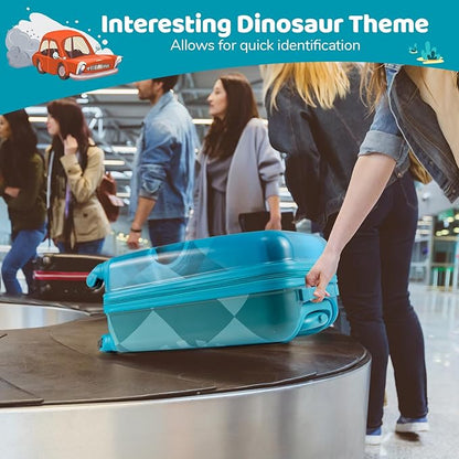 HONEY JOY Kids Luggage, Travel Backpack & Hard Shell Toddler Suitcase, Children Rolling Luggage with Wheels, Retractable Handle & 4 Casters, 2Pcs Carry On Luggage Set for Boys Girls(Racing Car)