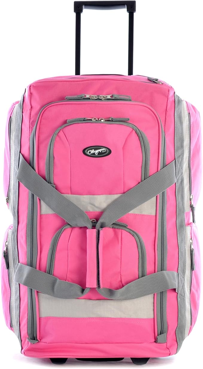 Olympia U.S.A. 33 inch Jumbo Size 8 Pockets Wheeled Rolling Duffel Bag Water Resistant Luggage Lightweight Travel Suitcase with Retractable Handle