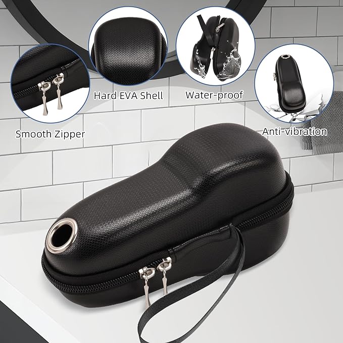 Razor Travel Case - Protective Holder for Philips Series S1000 S2000 S3000 S5000 S7000 S8000 S9000, Portable Charging, Durable, Waterproof, Compact Design for Men's Travel Essentials (Black)
