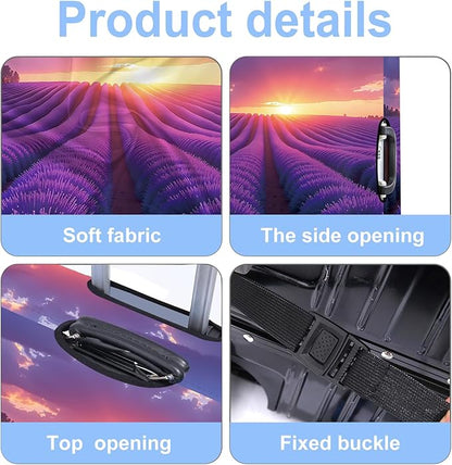 Luggage Cover Washable Suitcase Protector Anti-Scratch,Stretchable Fit for 20-34Inch Luggage Durable Travel Bag Cover with Zipper Closure (Lavender, M(fits 24-26Inch suitcase))
