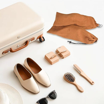 LAKE OF FIRE 8 Pcs Single Shoe Bags for Travel - 18"X9" Packing Shoe Travel Bags for Suitcase, Shoes (Brown)