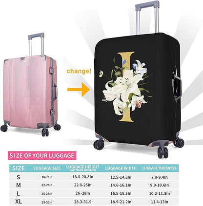 Decorative I Suitcase Protectors Elastic Washable Luggage Covers With Concealed Zippers For 18-32 Inch Luggage (Size L: Fits 25-28 Inch)