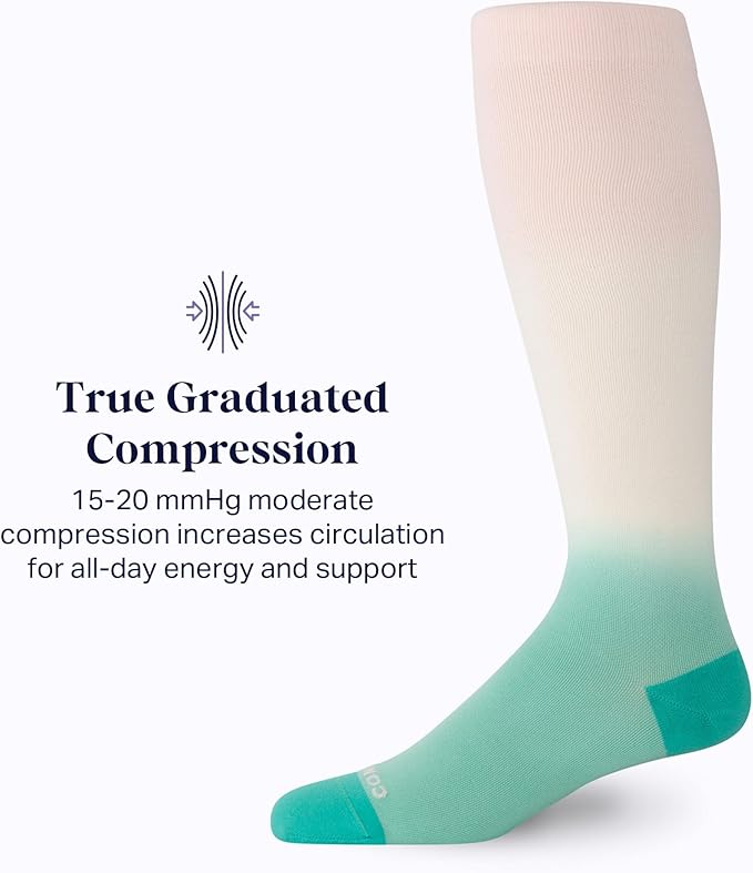 Comrad Nylon Knee High Socks - 15-20mmHg Graduated Compression Socks - Soft & Breathable Support Unisex Socks