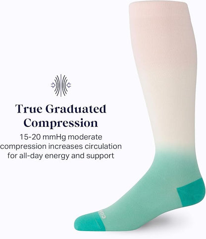 Comrad Nylon Knee High Socks - 15-20mmHg Graduated Compression Socks - Soft & Breathable Support Unisex Socks