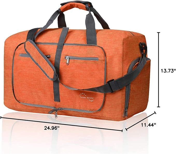 Felipe Varela Duffle Bag with Shoes Compartment and Adjustable Strap,Foldable Travel Duffel Bags for Men Women,Waterproof Duffel Bags