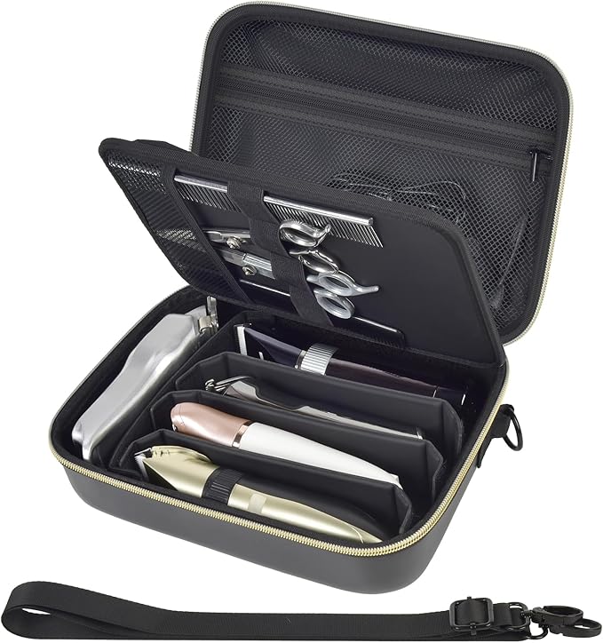 Barber Case for Hair Clippers Cutting Supplies, Trimmer Accessories Organizer for Wahl/ for Ufree/ for Andis Men Women Razor Grooming Kits, for Oneisal Dog Shaver- Washable Oilproof Travel Bag Only
