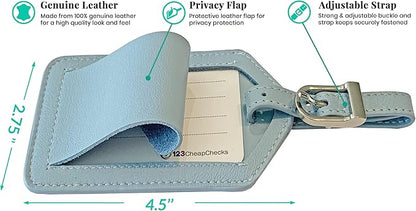 Personalized Monogrammed Chambray Leather RFID Passport Wallet and Luggage Tag