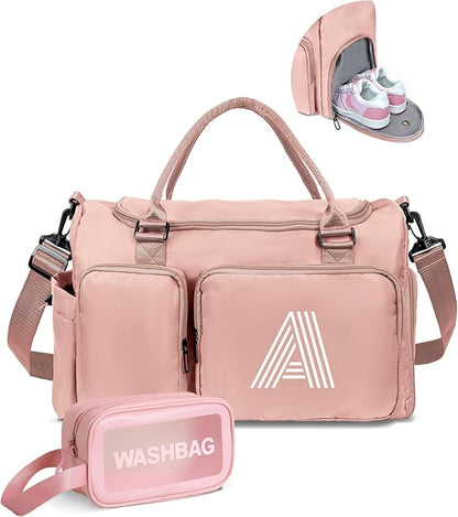 Christmas Gifts, Duffle Bag Women Girls Gift: stocking stuffers, Teens Initial Gym Overnight bags, Dance Cheer bag Sports for Girl, Kid Gymnastics Bags, Birthday Gifts for Women Girls Teens