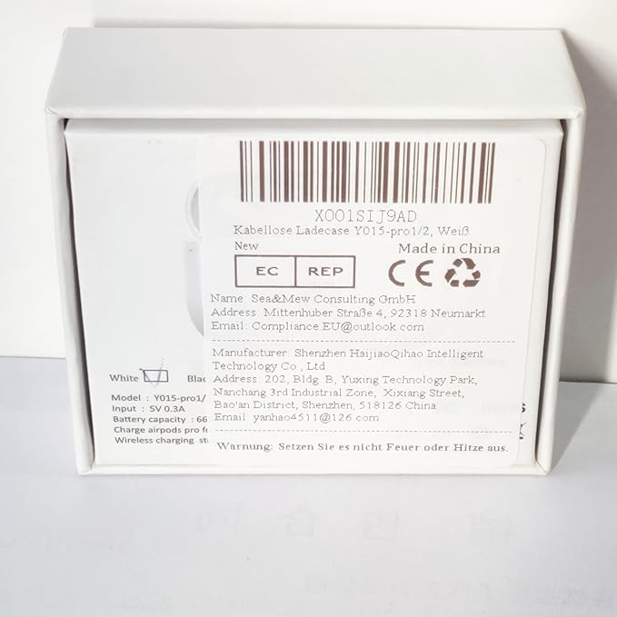 Wireless Charging Case Compatible with AirPods Pro 1st & 2nd Generation,Replacement Charger Case with Bluetooth Pairing Sync Button,White