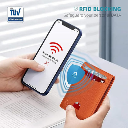 Zitahli Money Clip Wallets for Men,Slim Bifold Wallet 10-12 Cards, Mens Leather Wallet with ID Window,RFID Blocking Thin Minimalist Credit Card Holder,Gifts for Him