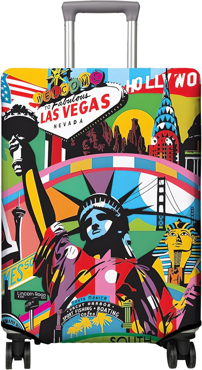 Travel Luggage Cover Suitcase Protector Fits 18-32 Inch Wheel Covers PatternedTravel Related Items Flower Luggage Protector Elastic L