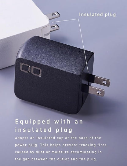 CIO 65W GaN Charger Block, Compact 4-Port Adapter with 3 USB-C Ports & 1 USB-A, Max 67W USBC Fast-Charging Multi-Device Wall Charger Block for Laptop/Phone/Tablet, NovaPort Quad II 67W3C1A (White)