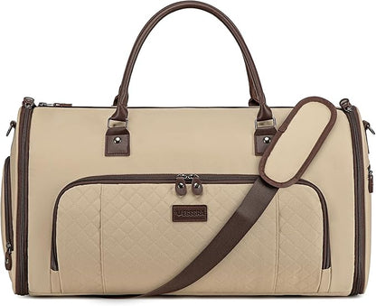 Garment Bag for Airplane Travel, Carry On Garment Duffle Bags for Women, 2 in 1 Travel Suit Bag with Shoes Compartment Carry on Bag Hanging Garment Bag Travel with Shoulder Strap,Black