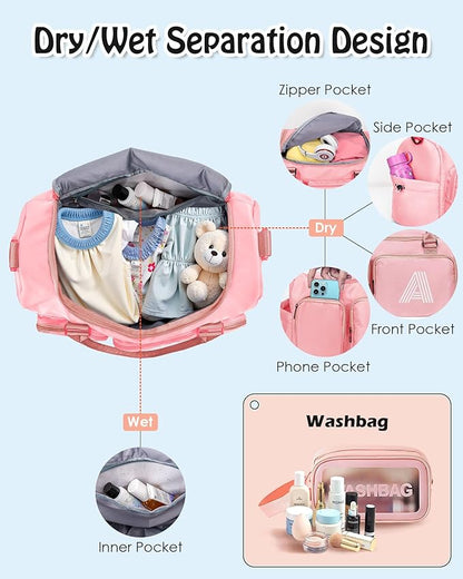 Gifts for Daughter, Initial Travel Duffle Bag, Sports Bag, Personalized Weekender Bag with Shoulder Strap, Monogram Overnight Bag, Gift for Friend Sister Women gifts