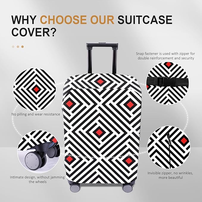 Travel Luggage Cover - Scratch-Resistant Fit 19-31 Inch Suitcase Protector, Not Included Suitcase (F-S-006, SX(22-23 inch))