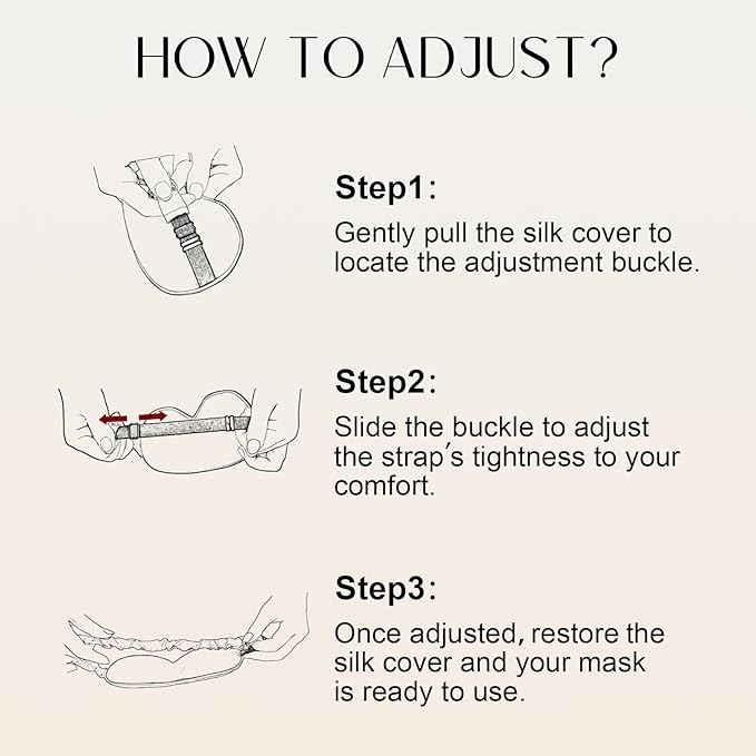 ZIMASILK Adjustable 100% 22 Momme Mulberry Silk Sleep Mask for Sleeping, Filled with Premium Mulberry Silk, Softest & Breathable Blackout Eye Sleeping Mask (Black)