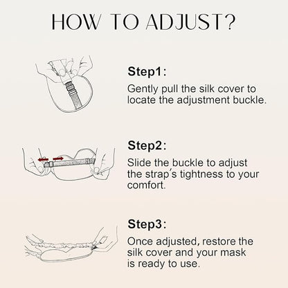 ZIMASILK Adjustable 100% 22 Momme Mulberry Silk Sleep Mask for Sleeping, Filled with Premium Mulberry Silk, Softest & Breathable Eye Sleeping Mask (Golden)