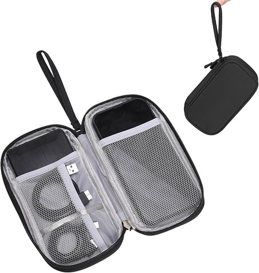 Electronic Organizer Double Layer, Water Resistant Cable Organizer Bag for Travel Essentials, Cord, Charger, Phone, Earphone, Large Size,Accessories Travel Essentials (Black, Double-Layer)