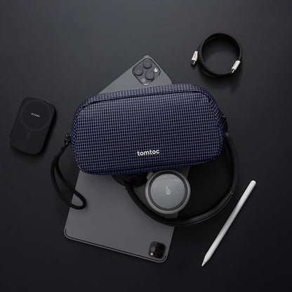 tomtoc Electronics Organizer Travel Case Performance, Water Resistant Bag Cable Tech Pouch Accessories, Carry Storage for Cord, Phone, Cables, Airpods, USB Flash Drive, Daily Items