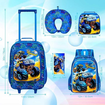 KLFVB Kids Luggage for Boys Girls, Cute Rolling Wheels Suitcase for Toddler, Children Travel Carry on Suitcase