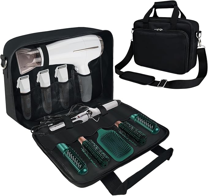 Barber Tool Bag, 13.9 * 3.94 * 11.02in Travel Case for Hair Clippers Hair Trimmer Storage Organizer Portable Clipper Case Barber Supplies Organizer Bag for Combs Clipper guards Men Razor Guard