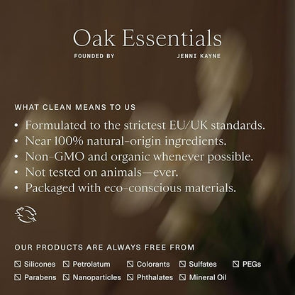Oak Essentials Travel Body Routine | TSA-Friendly Mini Body Care Set with Wash, Scrub, Lotion, Oil, & Balm + Linen Travel Bag