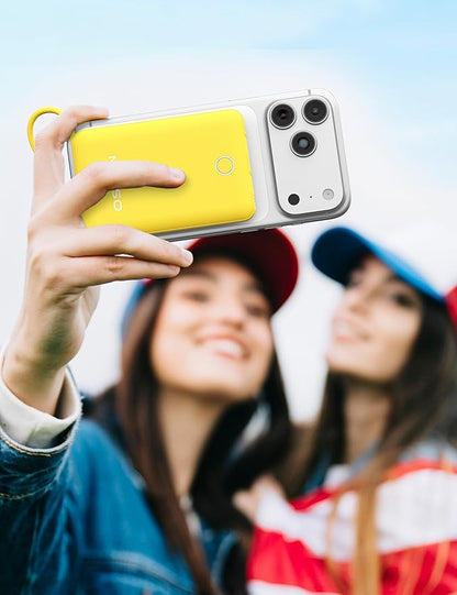 miisso 10000mAh Compatible with iPhone 15/16/17 and Android, Slim Portable Charger with Built in Cable, Power Bank Travel Charger External Battery Pack for Phone, 3 Output USB Type C Cord, Yellow