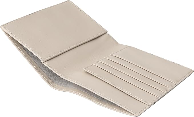 WANDERINGS Leather Travel Wallet with Passport Holder - 5.5" x 4" - Genuine Leather Case with RFID Blocking for Men and Women - Folding Wallet for Passports - Oat Color