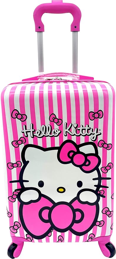 Fast Forward Kids Licensed Hard-Side 20” Spinner Luggage Lightweight Carry-On Suitcase (Hello Kitty) Carry-On 20 Inch