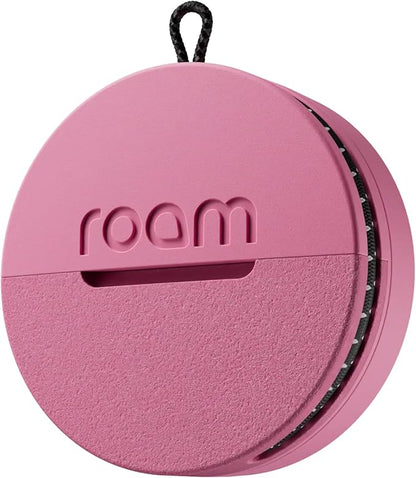 Roam Smart Tracker | Family-Friendly Eco Tracker for Keys, Bags & Kids’ Gear | Works with iOS & Android | Built-in Strap, QR Lost & Found | Replaceable Battery | No Extra App | 1-Pack, Pink