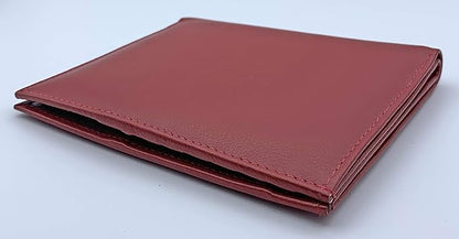 Red RFID Genuine Leather Passport Wallet