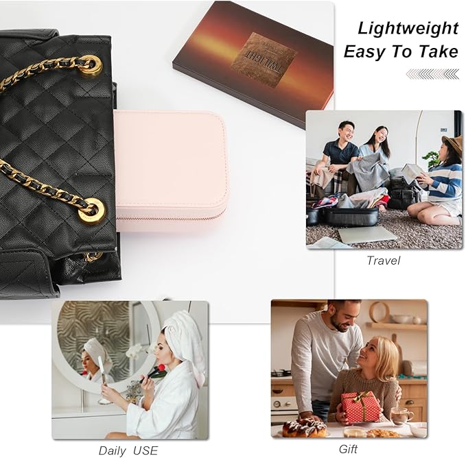 Travel Jewelry Box Jewelry Organizer for Travel Jewellery Organizers Box Jewelry Box for Women on Hallowmas Christmas Valentine's Birthday Pink