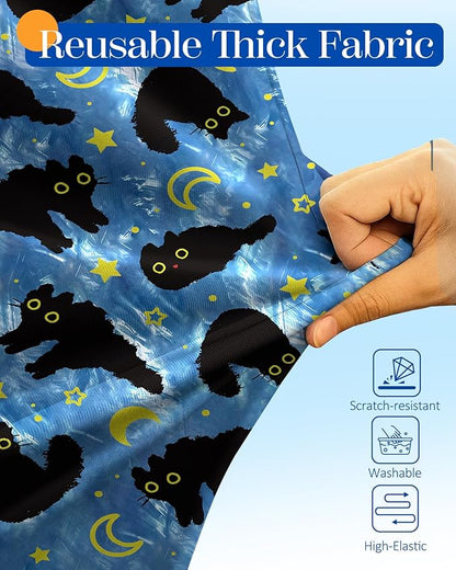 Slohif Luggage Cover for Suitcase Tsa Approved Protector - Luggage Sleeve Large Suit Case Cover Travel Stretch Baggage Case Protective Washable Fit 18-20 Inch Black Cat XS