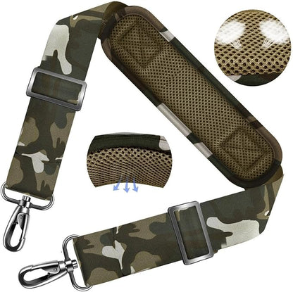 ZINZ Shoulder Strap Universal Bag Strap - 78" Ultra-Thick Padded with Dual Balanced Adjustable Buckles for Briefcase, Travel, Sports, Laptop, Crossbody Bag，Camouflage Green