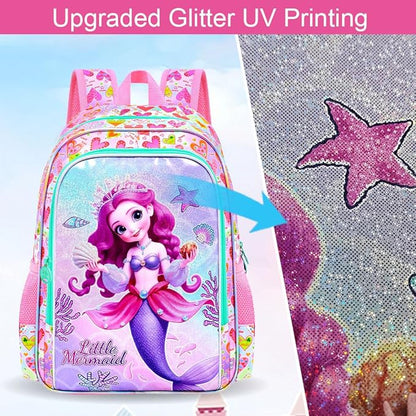 WZLVO 3PCS Kids Backpack for Girls, Unicorn Dinosaur Animal Prechool Elementary Kindergarten School Bookbag with Lunch Box