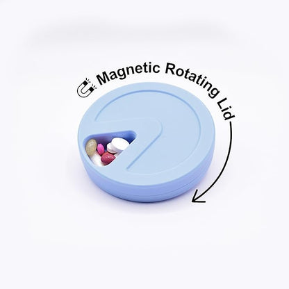 Travel RX Pill Case by Type Two Labs – Weekly 7 Day Pill Box, Compact Magnetic Organizer for Pills fits Purses or Pockets, Rugged Daily Caddy Holds Vitamins, Supplements and Medication. (Blue)