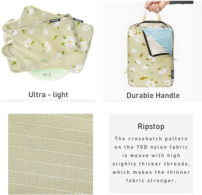 Bagail Ultralight Compression Cubes 7 Set - 3 Packing Cubes, 3 Organizers, and 1 Shoe Bag