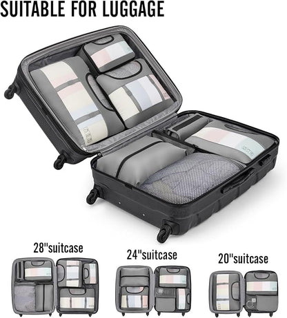 Veken 10 Set Packing Cubes for Travel Essential, Suitcase Organizer Bags in 4 Sizes, Carry-On Luggage Accessories with Large Laundry & Hanging Toiletry Bag, Must-Have for Airplane, Road Trip & Camping