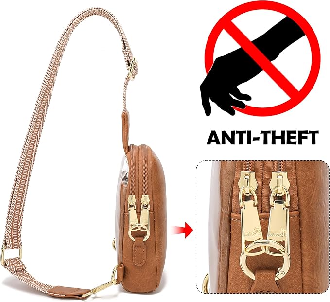 INICAT Sling Bag for Women Touchscreen Small Crossbody Cell Phone Purse Fanny Pack