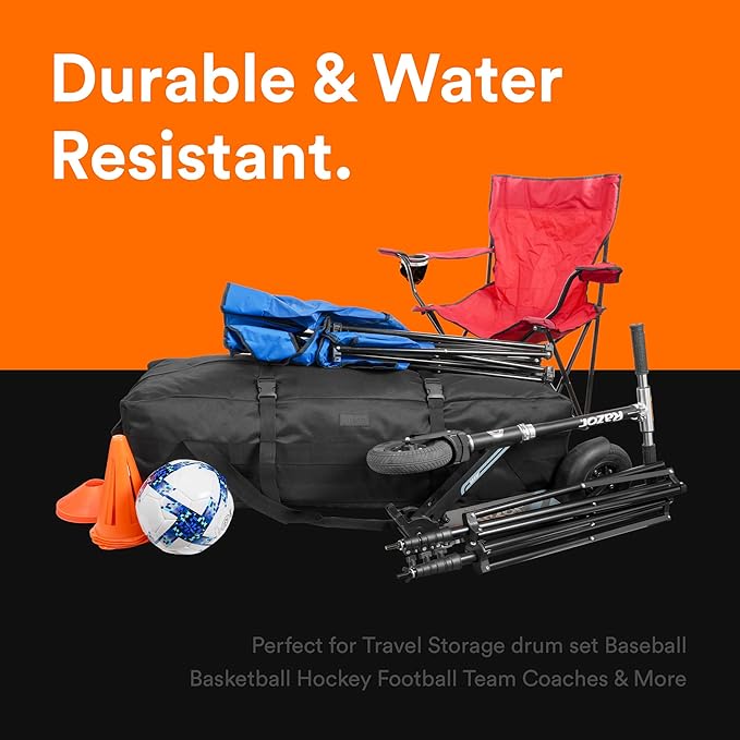 Fitdom 106L 45" Heavy Duty Extra Large Duffle with Upgrade Zipper, Durable & Water Resistant. Perfect as Camping Bag Travel Storage Tent Storage Sports Equipment Bag For Coaches & More