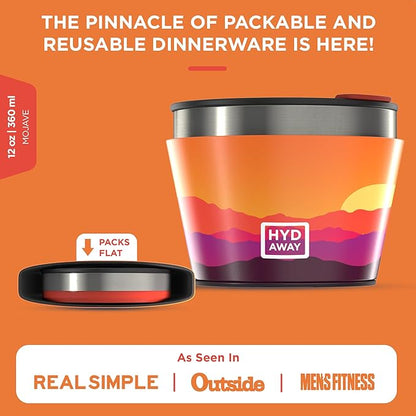 HYDAWAY 1.5-Cup Collapsible Insulated Bowl with Lid - BPA-Free, Leak-Resistant, and Ultra-Compact for Travel, Camping & Everyday Meals