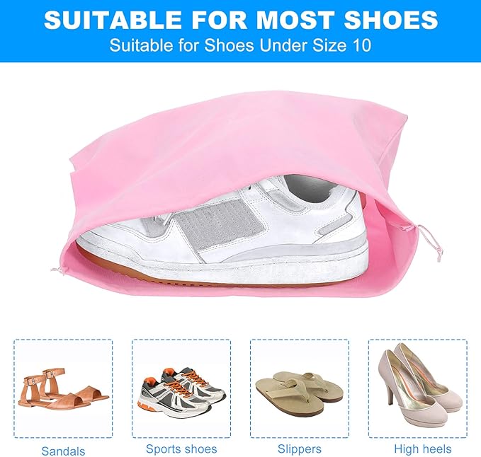 PATIKIL Shoe Dust Bag, 16 Pack Duster Flannel Shoes Pouch with Drawstring Washable Breathable Travel Shoe Bags for Home Luggage Storage, 12x17" Burgundy