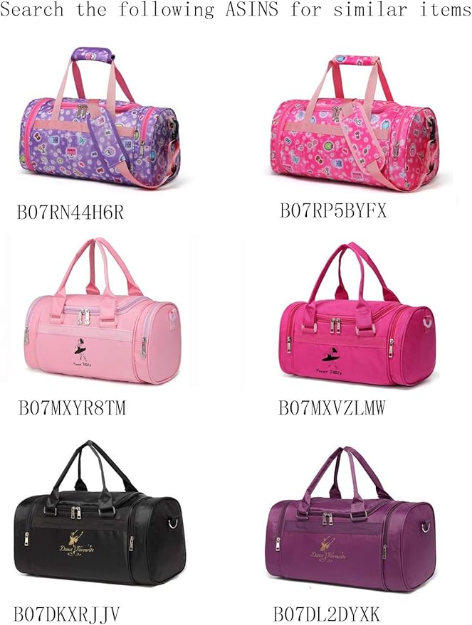 Small/Large Dance Duffle Bag For Girls Sport Gym Bags For Women Yoga Bag (Rose, Small)