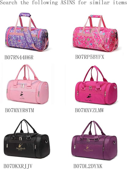 Small/Large Dance Duffle Bag For Girls Sport Gym Bags For Women Yoga Bag (Rose, Small)