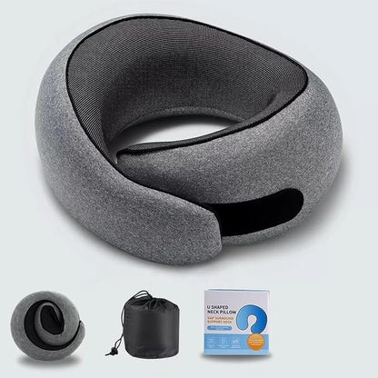 Neck Travel Pillow,360° Memory Foam Neck Pillow,Portable and Storable Pillows, Comfortable Breathable Ergonomic Design for Travel, Car Rides, Home and Offices Use (Dark Gray)