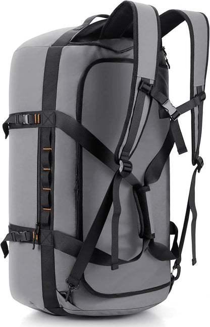 40L/60L/90L Large Waterproof Duffle Bag Backpack for Men, Mens Duffel Backpack Bags for Traveling, Heavy Duty (Grey, 40L)