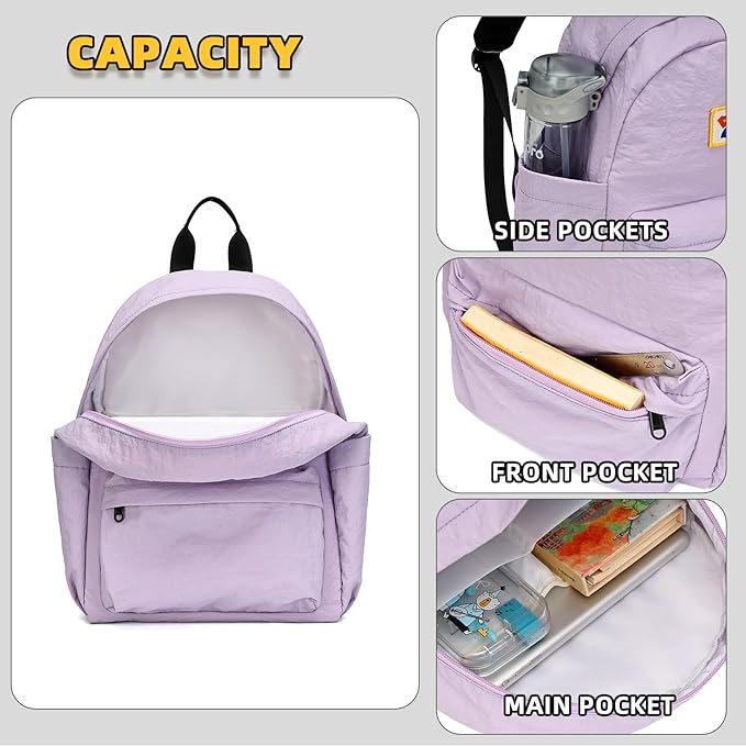 willikiva Kids Backpack for School Boys Girls Teens Toddler Backpack Waterproof Kindergarten Preschool Elementary Bookbag Children Travel Bag(Purple,Small)